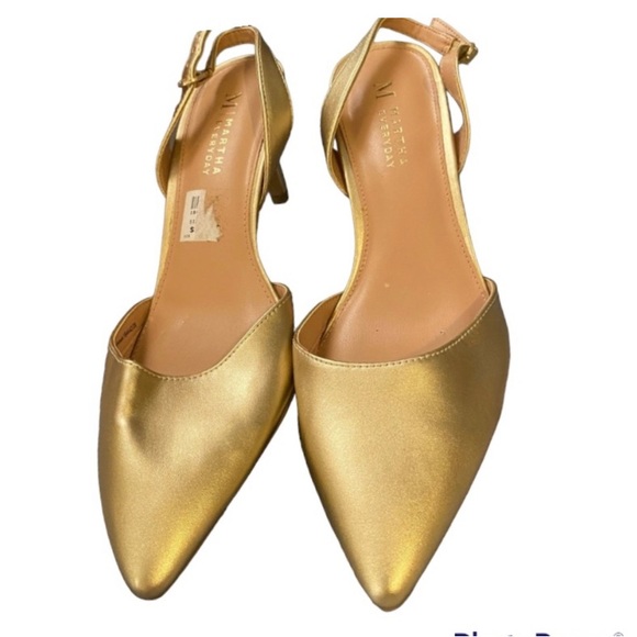 Payless Martha Everyday Gold Sling back kitty Heel size 7 - Picture 3 of 4